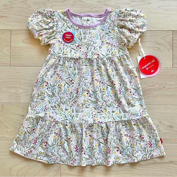 NWT Magnetic Me Easter Floral Modal Ruffle Dress in White 2T - Picture 4 of 12